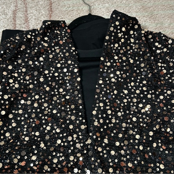 NWT VENUS Black Sequin Romper Playsuit Size 10 Holiday Party Wedding Guest - Picture 5 of 12